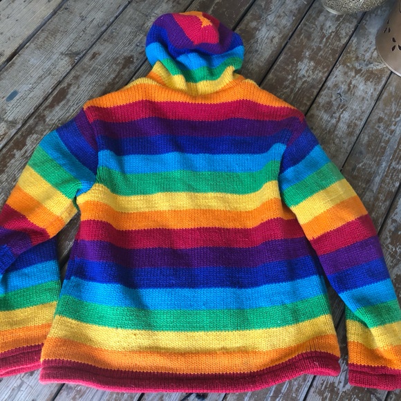 BALTA Funwear Vintage 100% Wool Handmade in Nepal Lined Zip Up Sweater Jacket XL - Picture 6 of 7